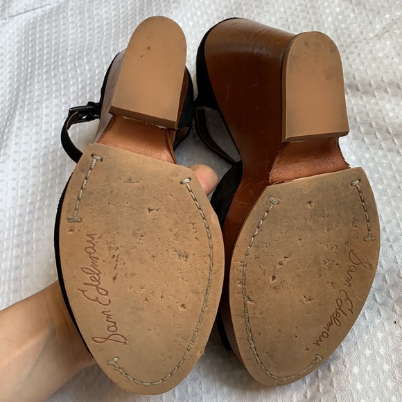 Sam Edelman Leather and Suede high Wedges 8.5 black - Picture 4 of 11